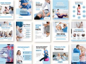 Physiotherapy & Rehabilitation Instagram Post, Posture Correction, Therapy, Back Pain Recovery, Health Coach, Medical Social Media Templates